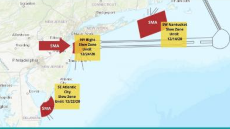 Right whale speed zones Dec 2020