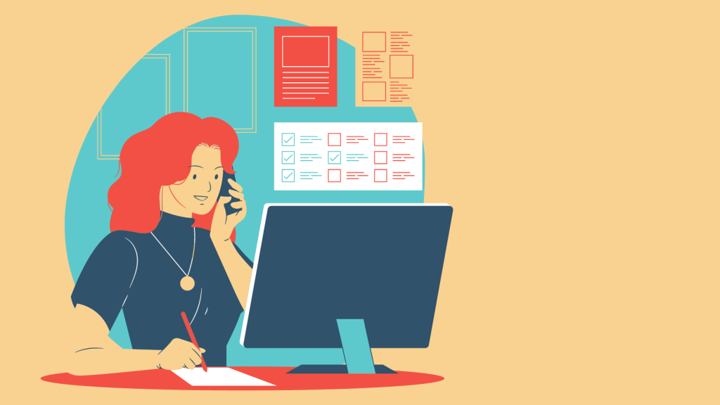 illustration of administrative professional at work