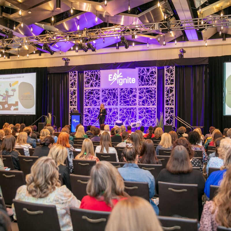 Ashley Whillans speaking at EA Ignite Spring '24