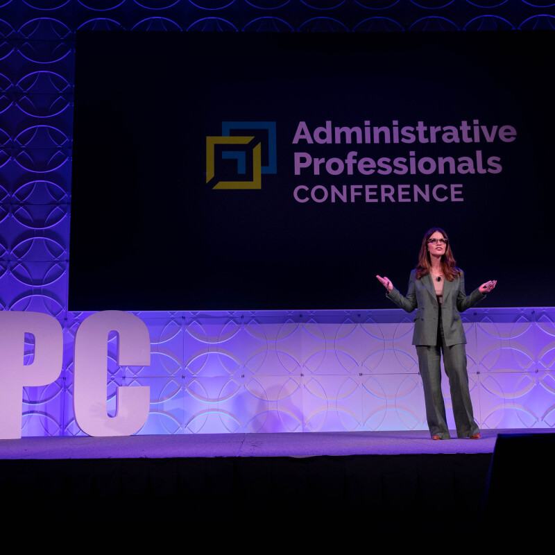 Keynote speaker Erica Keswin during session at APC 2025 in Seattle, WA