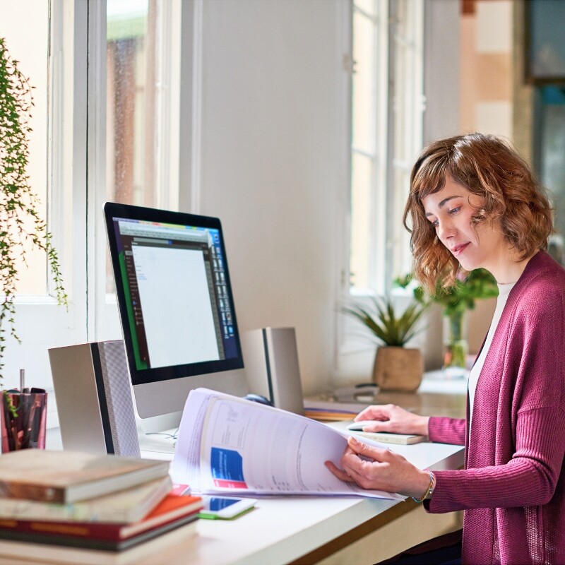 admin professional completing daily tasks