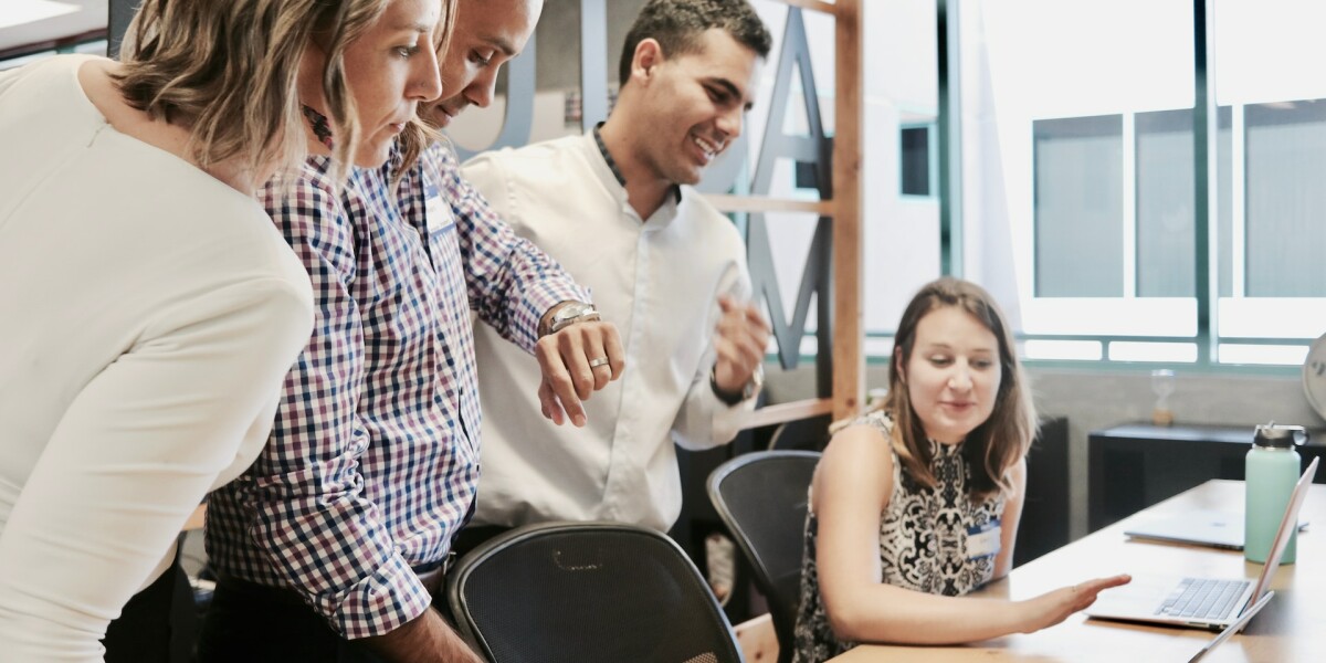 admin team working together