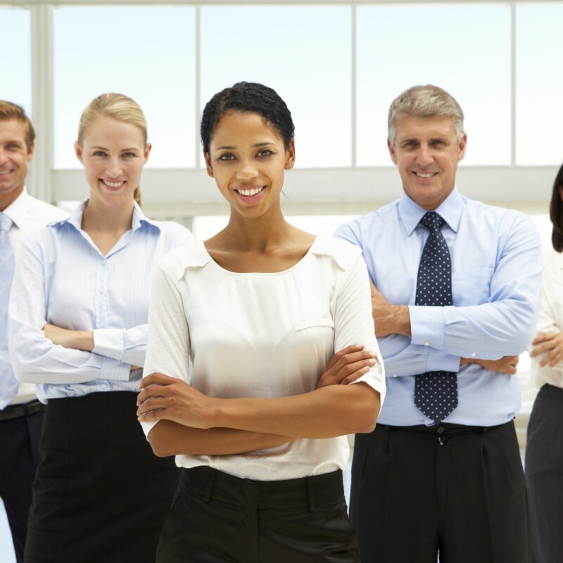 a group of confident business people