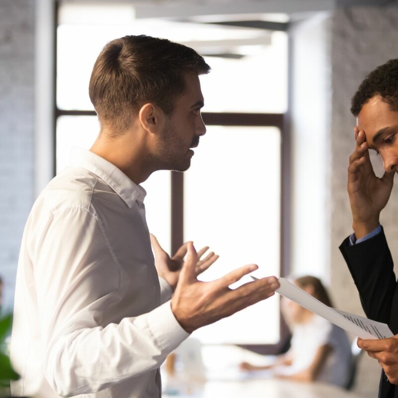 bussinesman dealing with difficult person