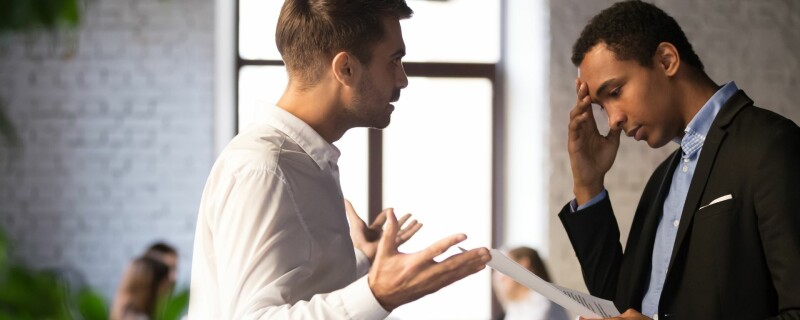 bussinesman dealing with difficult person