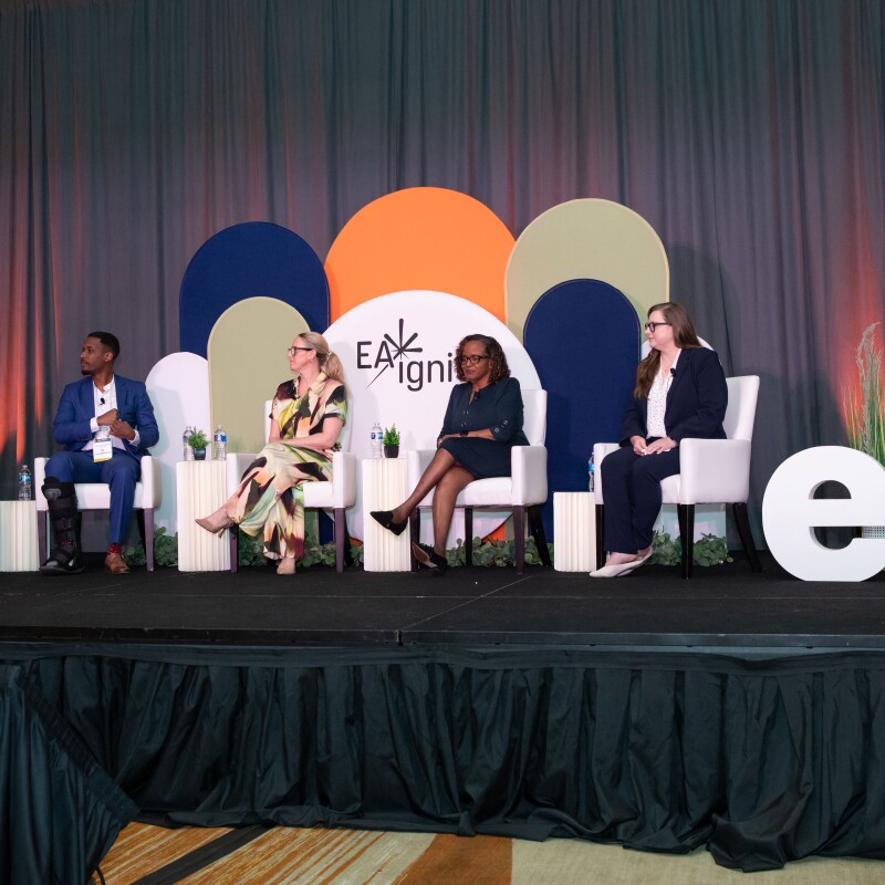 State of the Profession panelists on stage at EA Ignite in Louisville, KY