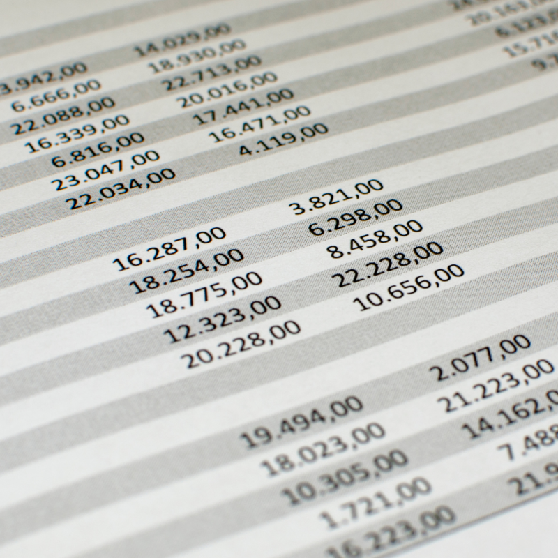 an excel spreadsheet