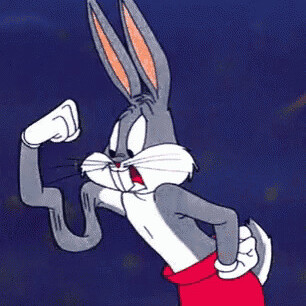 Bugs bunny with weak arm muscle