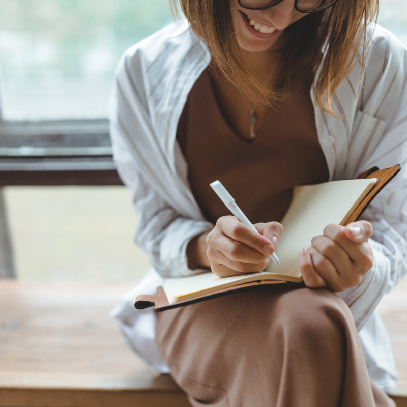 Woman journaling