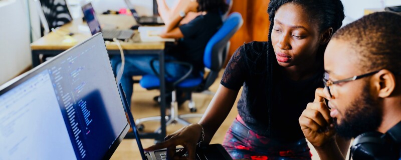 coworkers working on a productivity plan