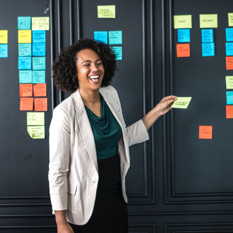 woman leading a meeting