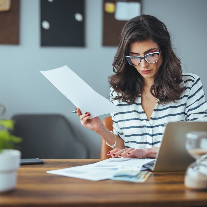 Administrative professional outlining their career plan and journaling goals