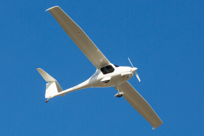 A Pipistrel Virus 912 LSA comes in for a landing at King County International Airport, also known as Boeing Field.