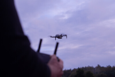 A drone operated by a pilot.