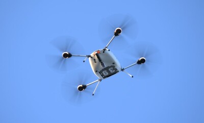 A Manna Drone Delivery vehicle