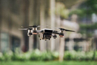 commercial drone in flight