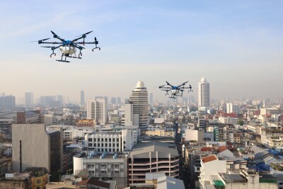Flying drones in air transportation