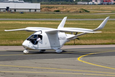 Beta Technologies Alia CX300 electric aircraft taxiing after performing at the Paris Air Show. France