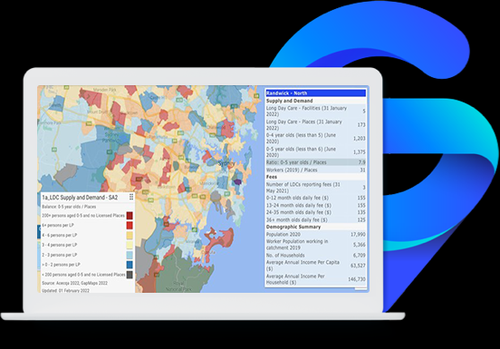 Screenshot of GapMaps supply/demand map.