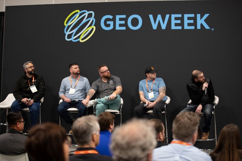 USIBD Presentation at Geo Week 2024 | Left to right: Alex Hill-Stosky, Drew Seward, Shawn Asher, Mack Kowalski, Chris Kercheval