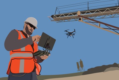 Drone operator for aerial mapping of mines.