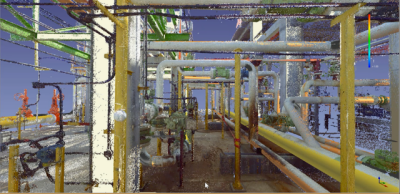 Point cloud of piping system