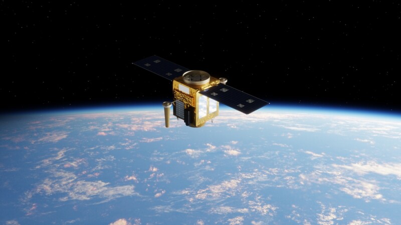 Illustration of a low-orbit Earth observation satellite