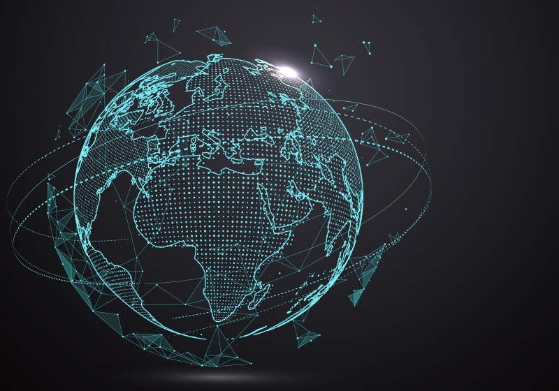 Futuristic globalization interface, a sense of science and technology abstract graphics.