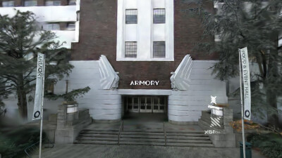 Armory building represented by gaussian splatting