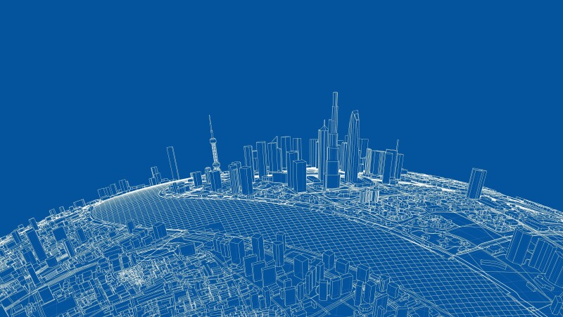 3d city sphere. Vector rendering