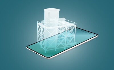 Architects and engineers utilize BIM application technology on mobile phone for precise and revolution digital modeling of enhancing construction planning project and efficiency.