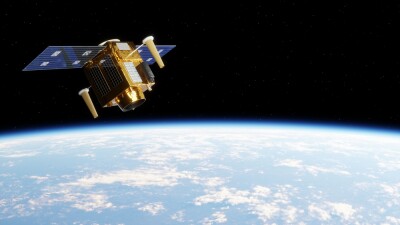 Illustration of an Earth Observation satellite in space.