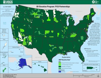 Map of 3DEP Partnerships for FY23