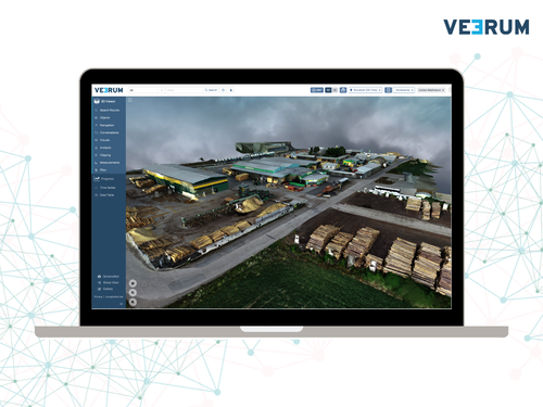Laptop displaying VEERUM digital twin.