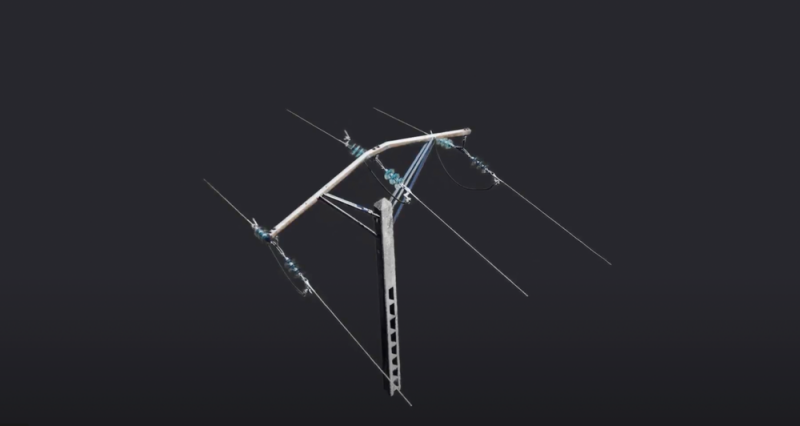 Power line captured by Alteia using NeRF technology.