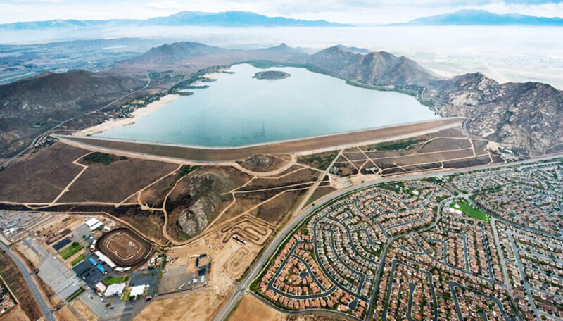 Aerial view of Perris Dam