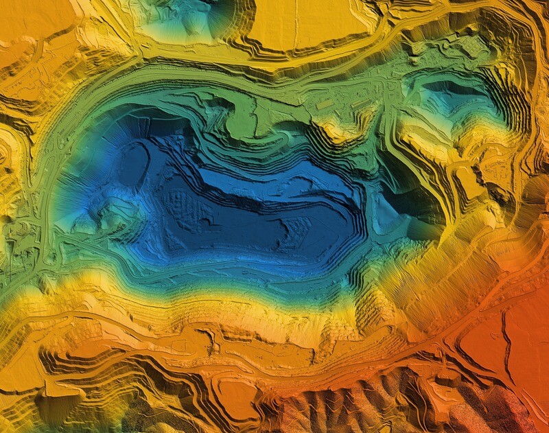 Model of mine elevation made after processing drone data.
