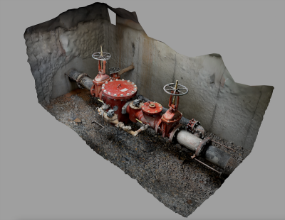 3D model of underground water utility.