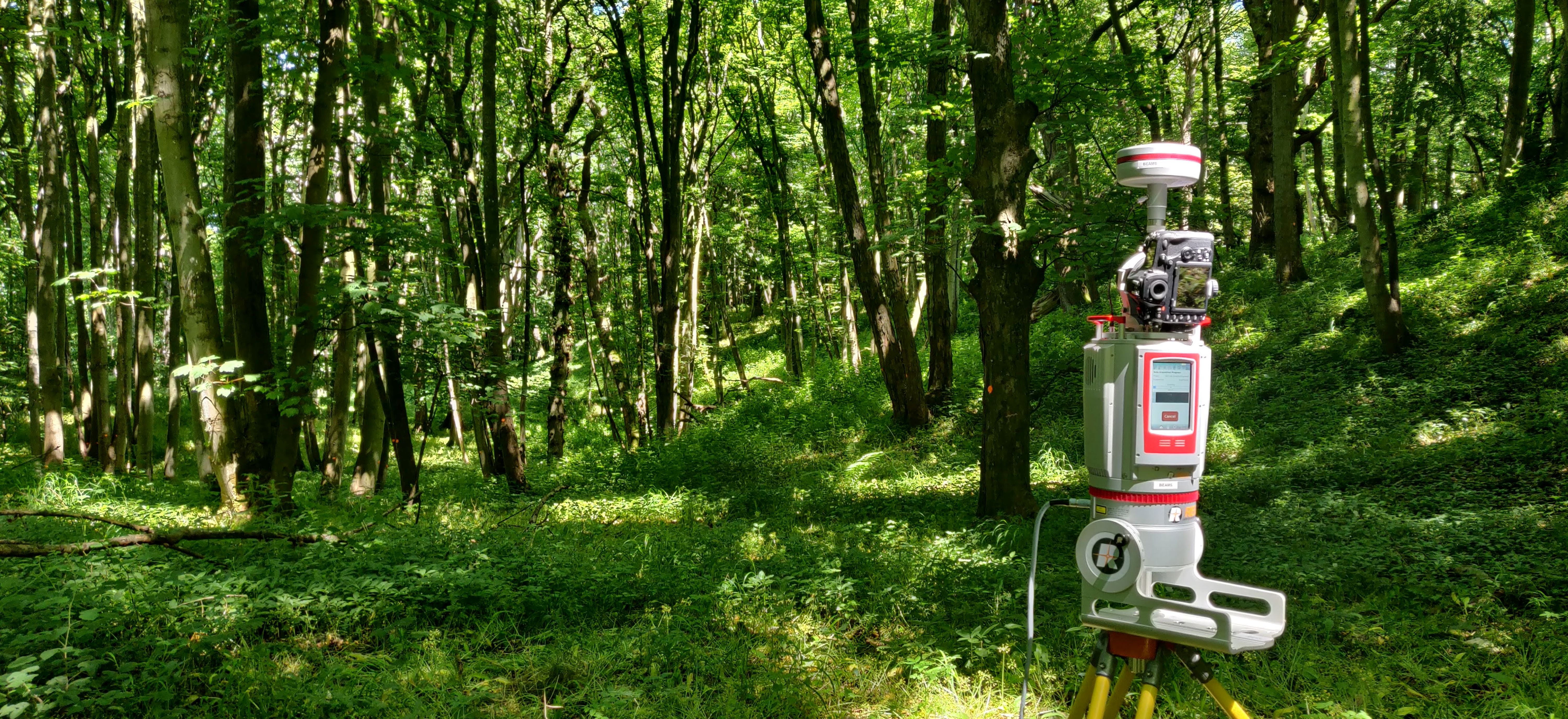 A RIEGL VZ-400 in Wytham Woods in the UK