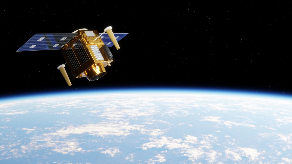 Illustration of an Earth Observation satellite in space.