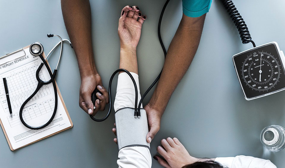 IPerson getting a blood pressure test administered