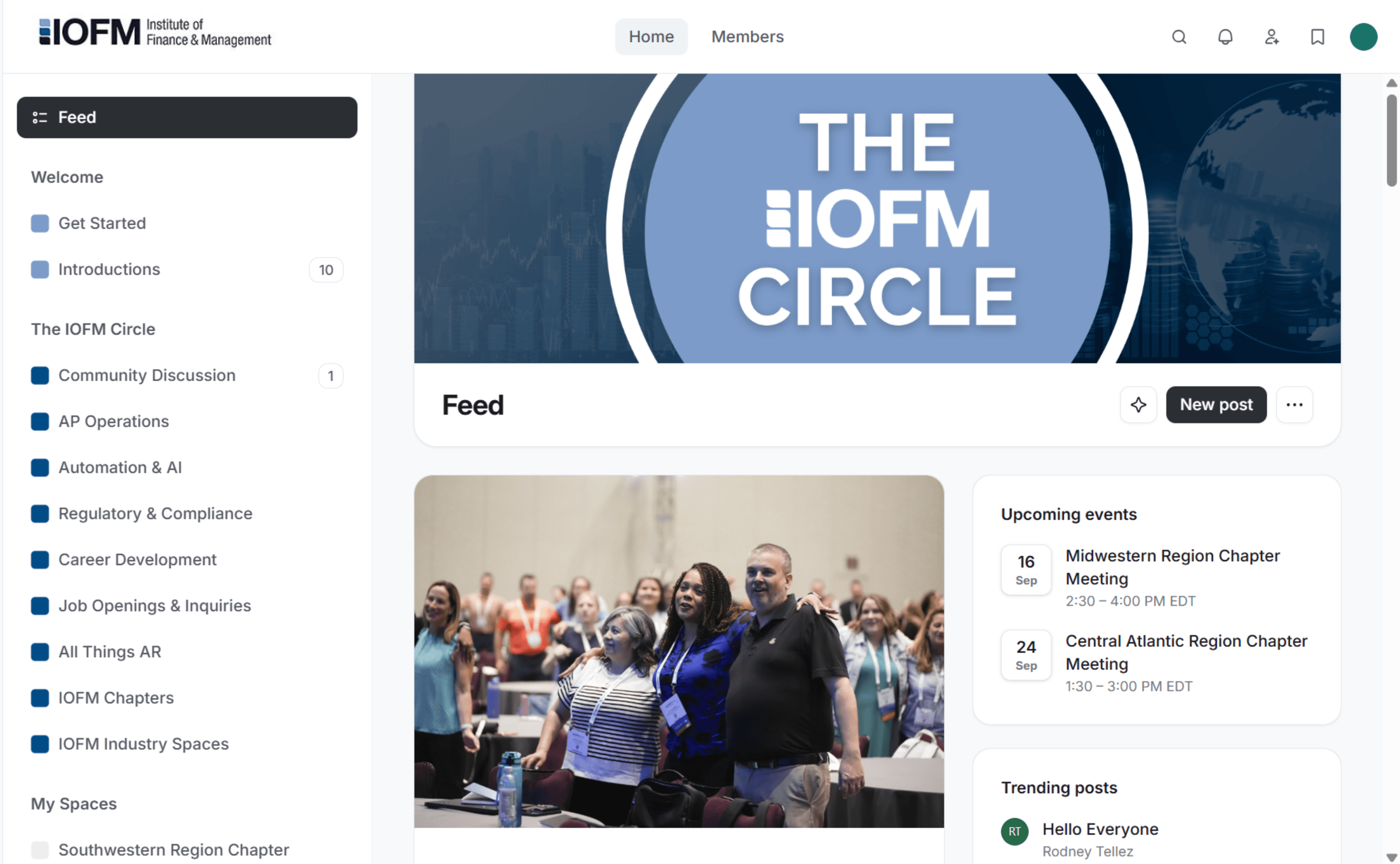 Preview of The IOFM Circle community feed