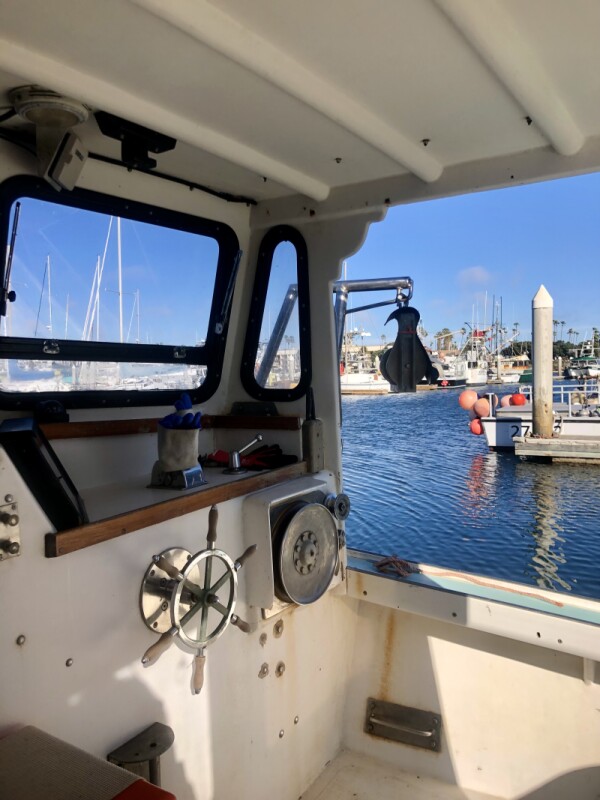Aboard Spiny lobsterman Chris Dabney's boat at Channel Islands Harbor, California