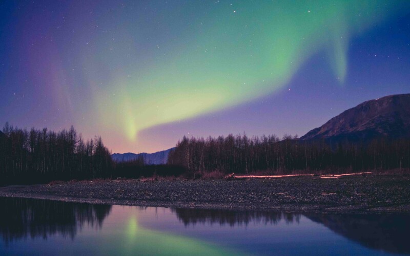 The northern lights in Alaska