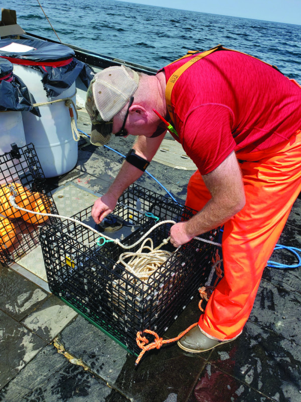 Handling ropeless gear adds time to a day's work. If a fisherman spends 5 or 10 minutes more per trawl, that can add up to hours in the course of a day. EdgeTech photo.