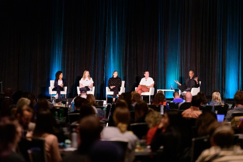 Panel speaking at The Running Event 2021