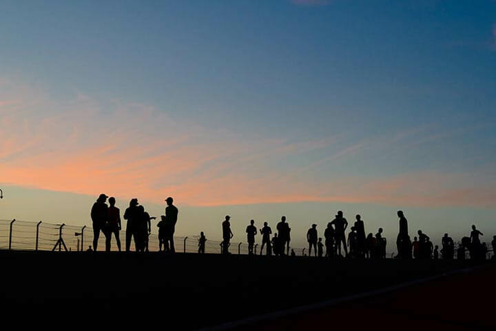 Early morning runners preparing for 5K