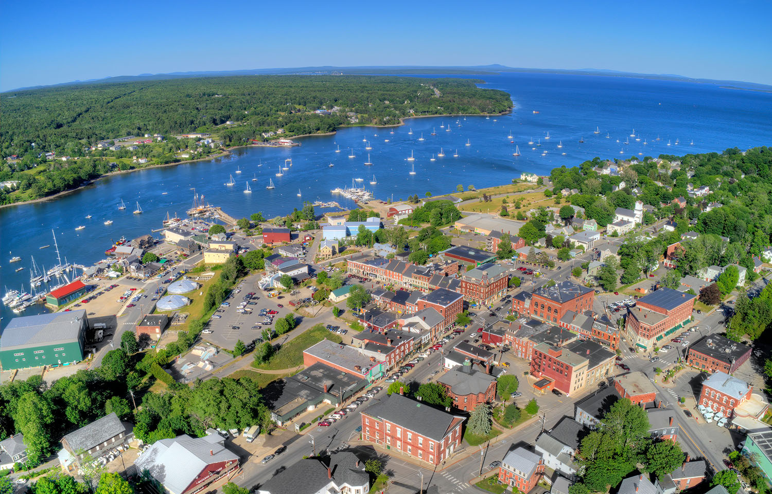 Aerial view of Belfast, Maine