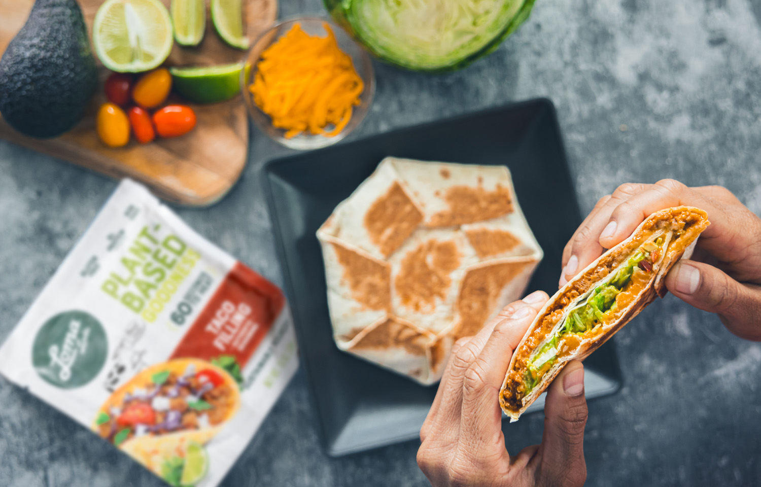 Loma Linda meal kits are one of the shelf stable plant-based dinners produced by Atlantic Natural Foods