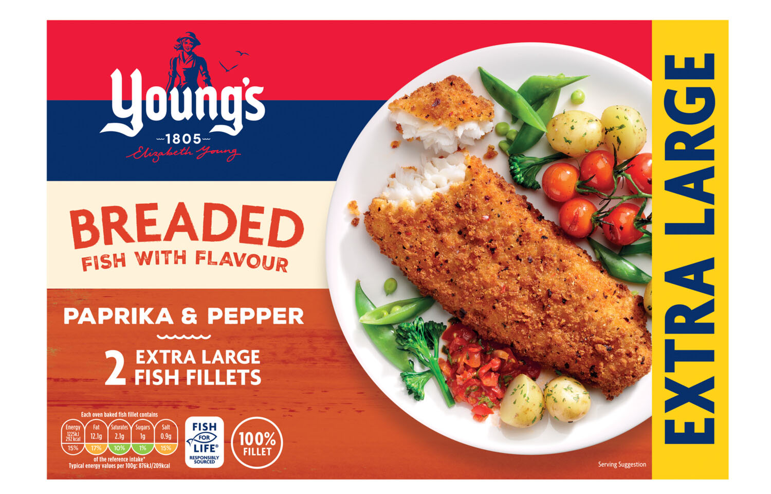 An image of a box for Young's breaded fish product